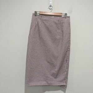 Boden Pink and Blue Checkered Pencil Skirt